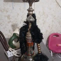قلیان برنجی و چوبی