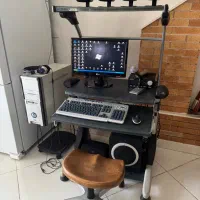 ست کامپیوتر مانیتور کیس و اسپیکر و میز