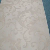 11رول کاغذ دیواری pvc کرم وطلایی|مصالح و تجهیزات ساختمان|لالجین, |دیوار