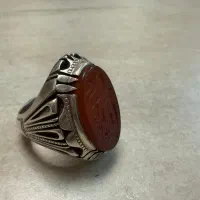 انگشتر نقره رکاب فرشاد سنگ عقیق خط محسن محرمی|جواهرات|زنجان, |دیوار