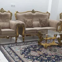 مبل هفت نفره سلطنتی درحد نو بامیزعسلی وکوسن