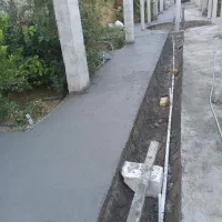 سیمان کاری دیوار چینی شیب بندی سیمان سفیدجدول کاری|خدمات پیشه و مهارت|میبد, |دیوار