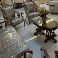 مبل استیل ۷ نفره همراه نهارخوری ۸نفره