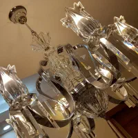 جفت لوستر نقره ای و دیوارکوب مناسب جهیزیه|لوستر و چراغ آویز|تهران, ظفر|دیوار