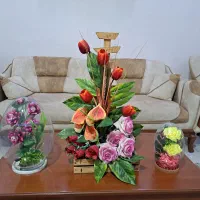۳ عدد گل تزئینی مصنوعی