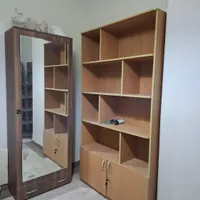 یک قفسه و یک کمد ام دی اف آینه دار
