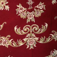 دو عدد رو فرشی نه متری رنگ قرمز کرم مخملی