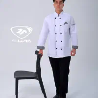 لباس روپوش کار رستوران مدل جاوید (سفید)