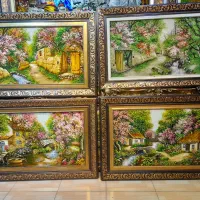 تابلو فرش دستبافت روستایی