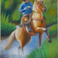 تابلو رنگ روغن طرح اسب