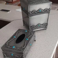 سطل پیوتر همراه با جا دستمالی