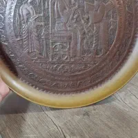 سینی مس قدمت دار منقش به داریوش بزرگ