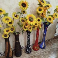 مجسمه زرافه طلایی دوتا بزرگ گل ارکیده قیمت پایین|مجسمه، تندیس، ماکت|رشت, گلسار|دیوار
