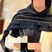 روسری مشکی حاشیه چین دار