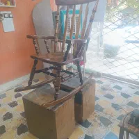 صندلی راک چوبی