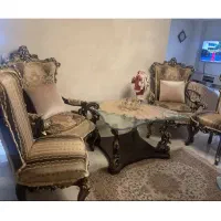 مبل استیل چهارنفری با میز حلو