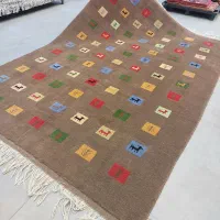 فرش دستباف گبه جفت مشابه پشم رنگ گیاهی ریز باف