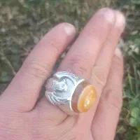 انگشتر نقره اصل تمام عیار پمبه ای