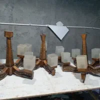 لوستر های چوبی وحبابی شیشه ای بسیار زیبا