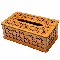 جای دستمال کاغذی و سطل زباله چوبی