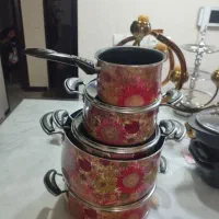 سرویس قابلمه گلدار کتری و قوری