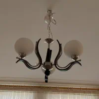 لوستر سه شعله. پنج شعله. استیل چوب.