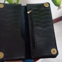 کیف پول کتی چرم طبیعی گاوی و دست دوز|کیف، کفش، کمربند|کرج, کوی زنبق|دیوار