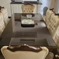 میز ناهارخوری ۸ نفره چوبی شیک و تمیز