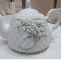 قوری چینی شطرنجی طرح برجسته