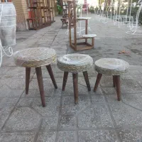 فروش پایه گلدان حصیری سه تایی مدل متنوع|گل و گیاه طبیعی|اصفهان, بوستان ناژوان|دیوار