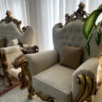 مبل سلطنتی 7 نفره|مبلمان خانگی و میز عسلی|میانه, |دیوار