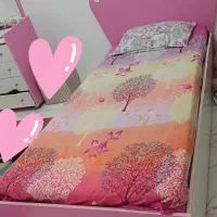 تخت خواب نوجوان صورتی وسفید