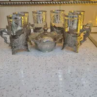 لیوان و گلاب پاش آب نقره