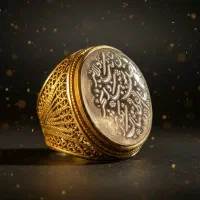 انگشتر در نجف مزین به سوره کوثر رکاب روکش طلا