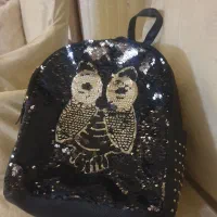 کوله پشتی پولکی جغدی بچگانه در دو سایز