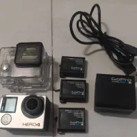 گوپرو هیرو ۴ با مانیتور سه باتری شارژر اصلی باکس