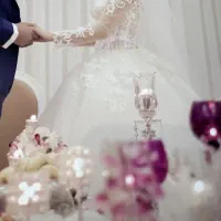 لباس عروس برند تاج محل همراه کت ساتن و تور بلند|لباس|تهران, دریاچه شهدای خلیج فارس|دیوار