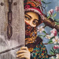 فرش دستباف دختر انتظار