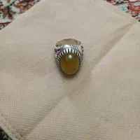 انگشتر نقره مردانه عقیق زرد