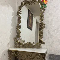 آیینه کنسول و ساعت برنز