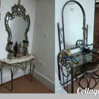 میزارایش فرفورژه و آینه شمعدان