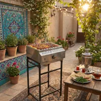 کباب پز گازی استیل برند آتش مهر