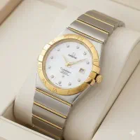 ساعت مچی زنانه مردانه امگا کانسلیشن(موتور ژاپن)