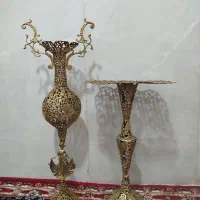 گلدان و میز تلفن برنزی
