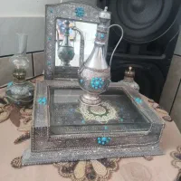 یک دست آینه و شمعدان کامل