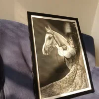 تابلو نقاشی سیاه قلم