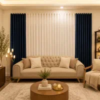 پرده مینیمال مخمل کالیفرنیا مقطوع