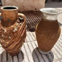 دو عدد گلدان سفالی