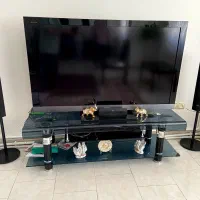 میز تلویزیون شیشه ،۹میل ،شیشه خم پانصد هزار تومن