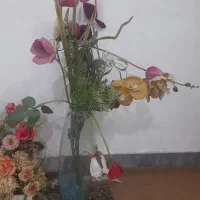 گلدان شیشه وسبد گل|گل مصنوعی|سبزوار, مدرس|دیوار